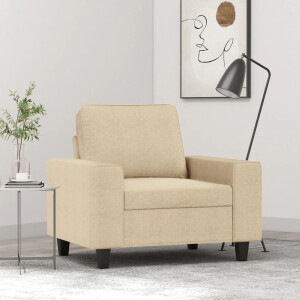 vidaXL Fauteuil 60 cm stof crèmekleurig