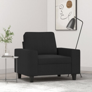 vidaXL Fauteuil 60 cm stof zwart