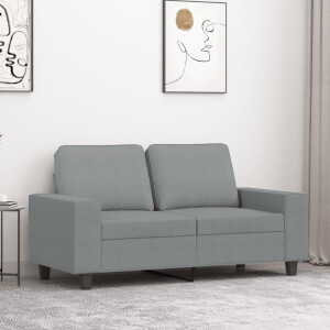 vidaXL Tweezitsbank 120 cm stof lichtgrijs