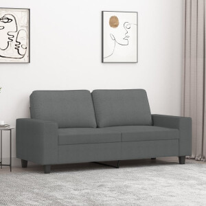 vidaXL Tweezitsbank 140 cm stof donkergrijs