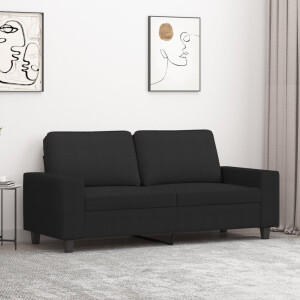 vidaXL Tweezitsbank 140 cm stof zwart