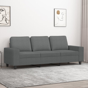vidaXL Driezitsbank 180 cm stof donkergrijs