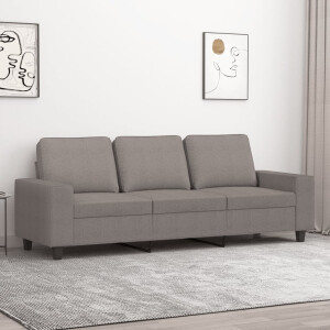 vidaXL Driezitsbank 180 cm stof taupe