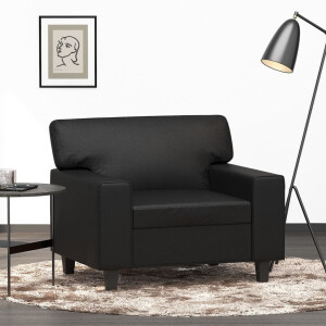 vidaXL Fauteuil 60 cm kunstleer zwart