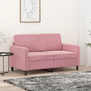 vidaXL Tweezitsbank 120 cm fluweel roze