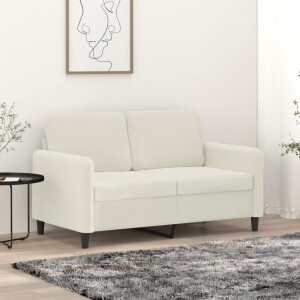 vidaXL Tweezitsbank 120 cm fluweel crèmekleurig