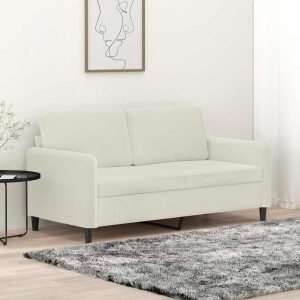vidaXL Tweezitsbank 140 cm fluweel crèmekleurig