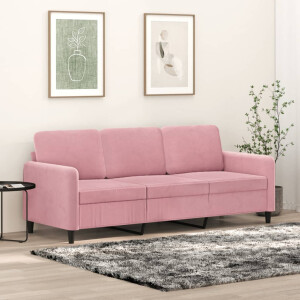 vidaXL Driezitsbank 180 cm fluweel roze