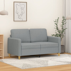 vidaXL Tweezitsbank 120 cm stof lichtgrijs