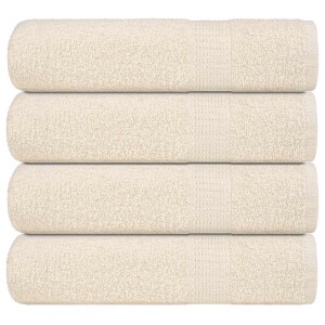 vidaXL Handdoeken 4 st 50x100 cm 360 g/m² 100% katoen crèmekleurig