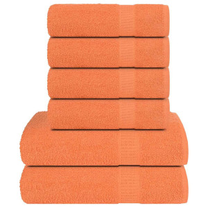 vidaXL 6-delige Handdoekenset 360 g/m² 100% katoen oranje