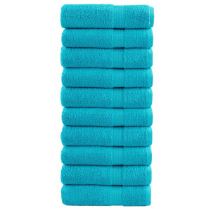 vidaXL Handdoeken SOLUND 10 st 600 g/m² 50x100 cm turquoise