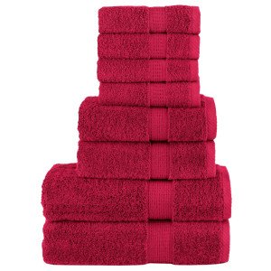 vidaXL 8-delige Handdoekenset SOLUND 600 g/m² rood