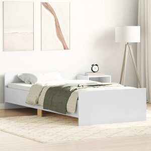vidaXL Bedframe bewerkt hout wit 100x200 cm
