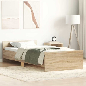 vidaXL Bedframe zonder matras hout sonoma eikenkleurig 100x200 cm