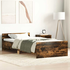 vidaXL Bedframe zonder matras hout gerookt eikenkleurig 100x200 cm