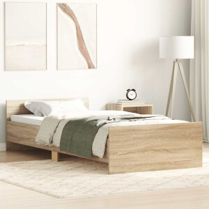 vidaXL Bedframe zonder matras hout sonoma eikenkleurig 90x190 cm