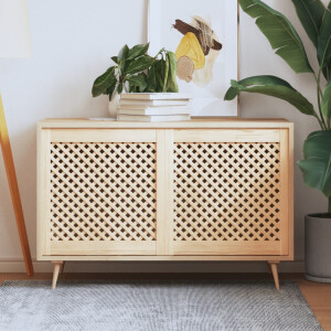 vidaXL Kastdeuren met latwerk 2 st 59,5x61,5 cm massief grenenhout