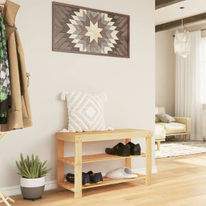 vidaXL Schoenenrek 3-laags 70x27,5x45 cm bamboe