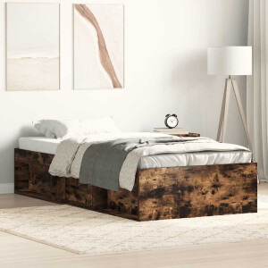 vidaXL Bedframe gerookt eikenkleurig 75x190 cm