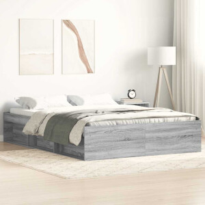 vidaXL Bedframe grijs sonoma eikenkleurig 150x200 cm King Size