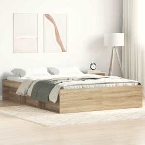 vidaXL Bedframe sonoma eikenkleurig 140x190 cm