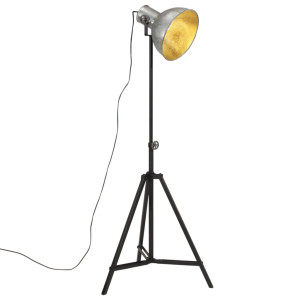 vidaXL Vloerlamp 25 W E27 61x61x90/150 cm vintage zilverkleurig