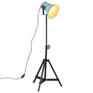 vidaXL Vloerlamp 25 W E27 35x35x65/95 cm verweerd blauw