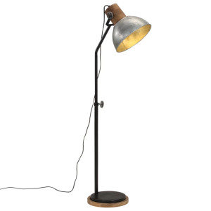 vidaXL Vloerlamp 25 W E27 30x30x100-150 cm vintage zilverkleurig