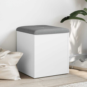 vidaXL Opbergbank Wit 42x42x45 cm Bewerkt Hout