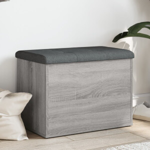 vidaXL Opbergbankje 62x42x45 cm bewerkt hout grijs sonoma eikenkleurig