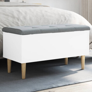 vidaXL Opbergbankje 82x42x46 cm bewerkt hout wit
