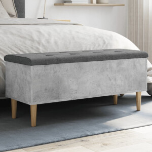 vidaXL Opbergbankje 102x42x46 cm bewerkt hout betongrijs