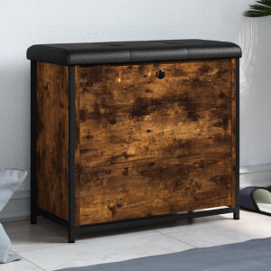 vidaXL Schoenenbankje met klaplade 62x32x56 cm gerookt eikenkleurig