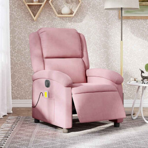 vidaXL Massagestoel elektrisch verstelbaar fluweel roze