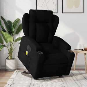 vidaXL Sta-op-massagestoel elektrisch verstelbaar stof zwart