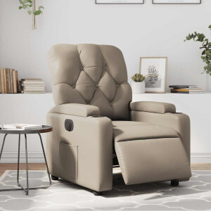 vidaXL Fauteuil verstelbaar elektrisch kunstleer cappuccinokleurig