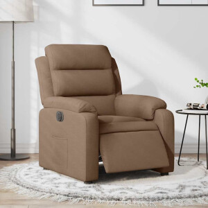 vidaXL Fauteuil verstelbaar elektrisch stof bruin