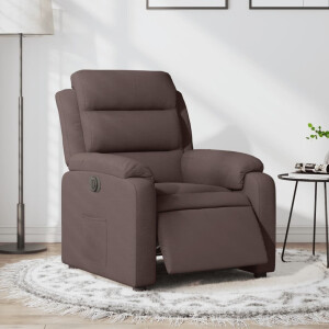 vidaXL Fauteuil verstelbaar elektrisch stof donkerbruin
