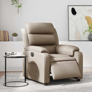vidaXL Fauteuil verstelbaar elektrisch kunstleer cappuccinokleurig