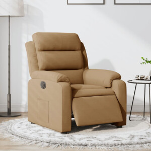 vidaXL Fauteuil verstelbaar elektrisch stof bruin
