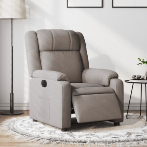 vidaXL Fauteuil verstelbaar elektrisch stof taupe