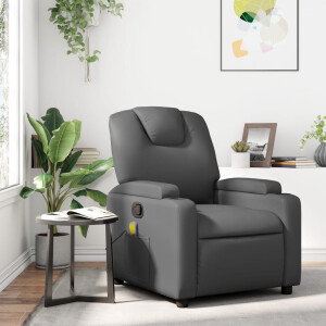 vidaXL Massagestoel van grijs kunstleer