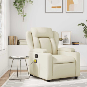 vidaXL Massagestoel van kunstleer in crèmekleur