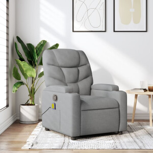 vidaXL Massagestoel met lichtgrijze stof