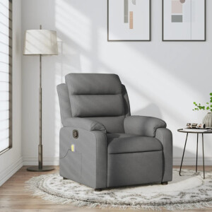 vidaXL Massagestoel in donkergrijze stof