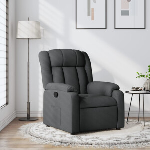vidaXL Relaxfauteuil Donkergrijze Stof