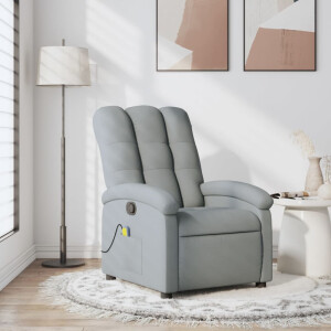 vidaXL Massagestoel met lichtgrijze stof