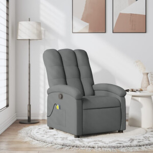 vidaXL Massagestoel in donkergrijze stof
