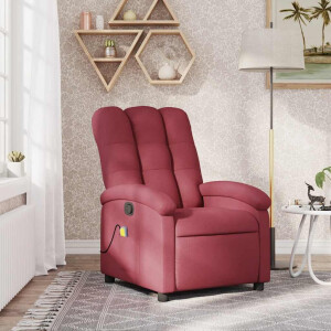 vidaXL Massagestoel in wijnrode stof